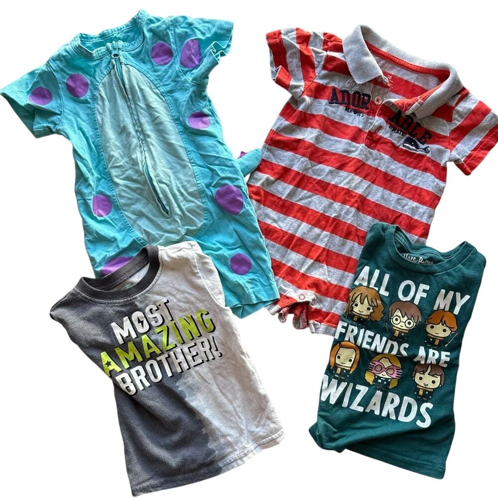 Boy Clothing Bundle Size 18 Months Toddler T-Shirts and Monsters Inc. One Piece